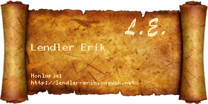 Lendler Erik névjegykártya